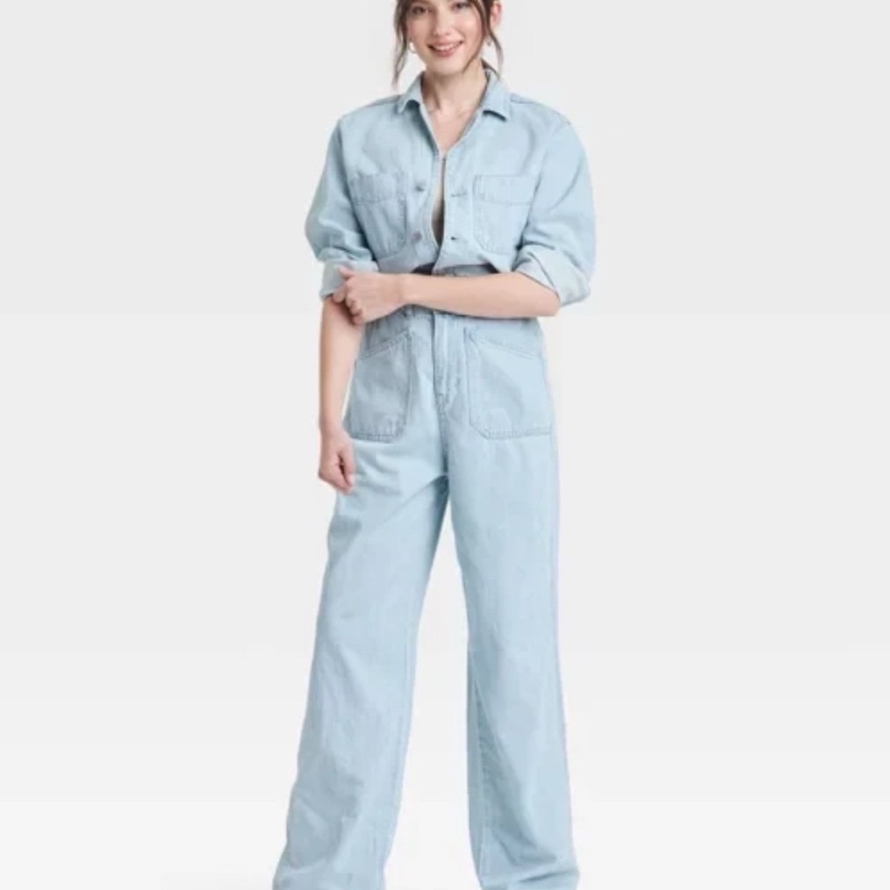 Baggy Light Blue Denim Jumpsuit size 12